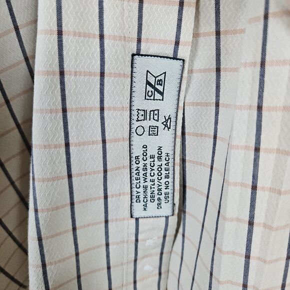Cutter & Buck Beige Windowpane‎ 100% Cotton XL Short Sleeve Button Up/Down Shirt - Picture 5 of 10